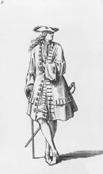 Illustration eines Männerkostüms